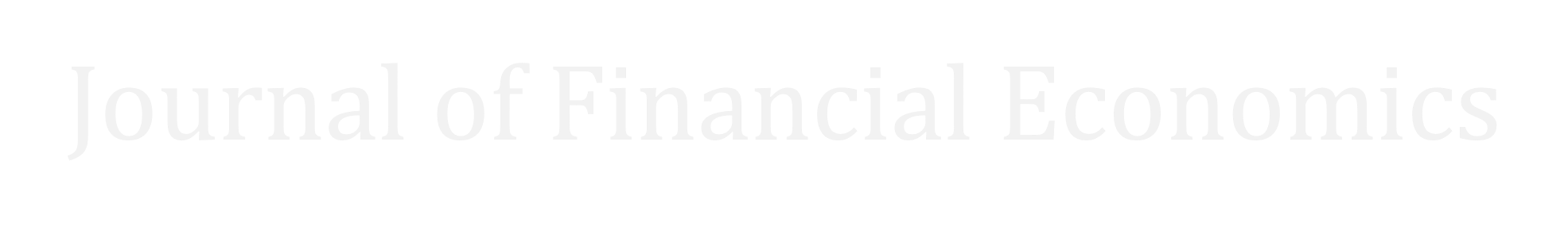 JOURNAL OF FINANCIAL ECONOMICS